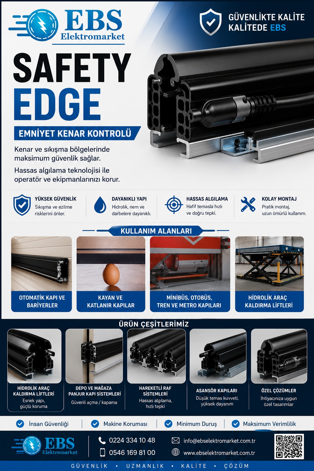 Siyah endüstriyel emniyet kenarı profili - Safety Edge