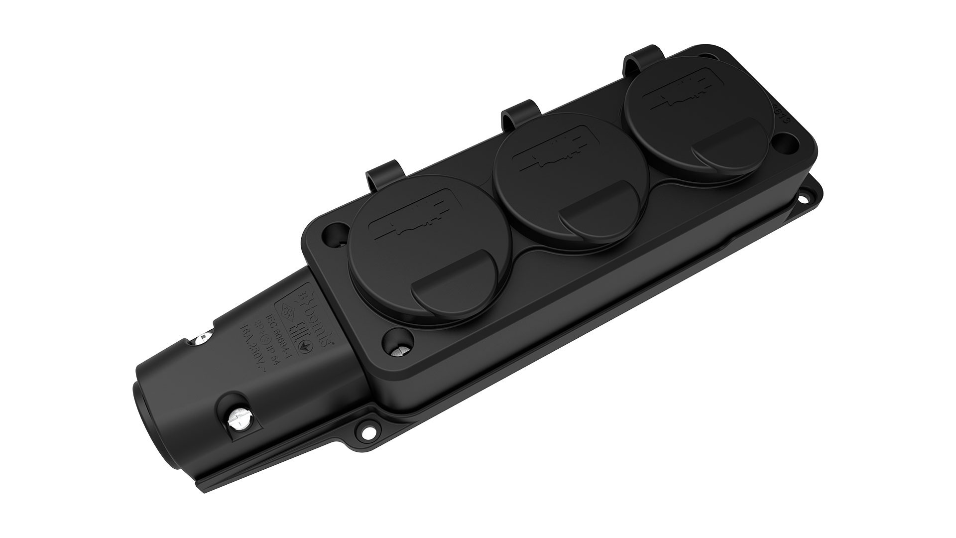 BK1-1402-3613 1X16A KAUÇUK ÜÇLÜ GRUP PRİZ