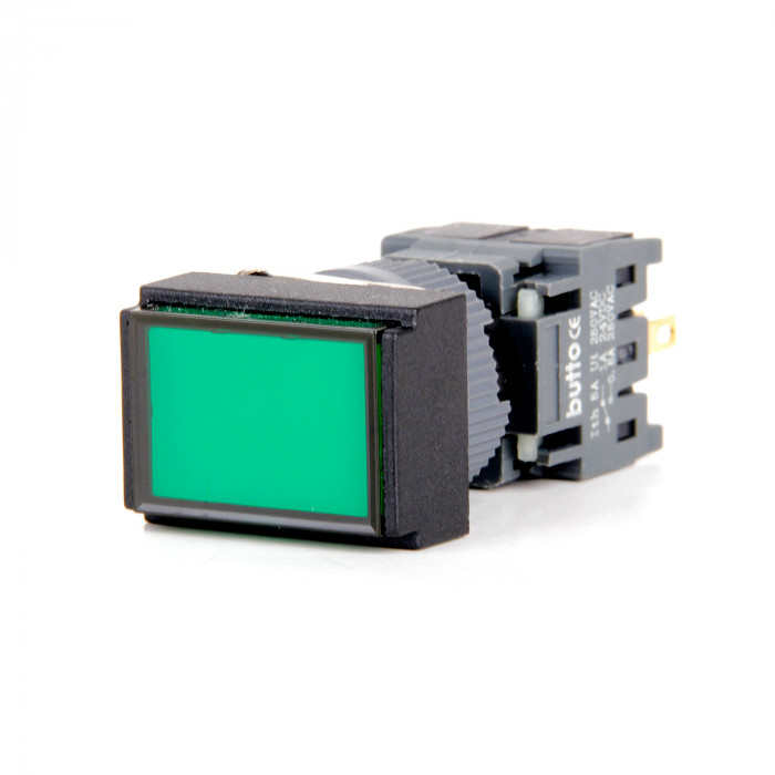 F16-291GD Ø16MM 6-24V AC/DC IP65 YEŞİL IŞIKLI YAYLI BUTON BUTTO