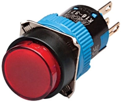 K16-G-372R-A2 Ø16/22MM 220VAC IP65 KIRMIZI IŞIKLI KALICI BUTON 2NO+2NC BUTTO