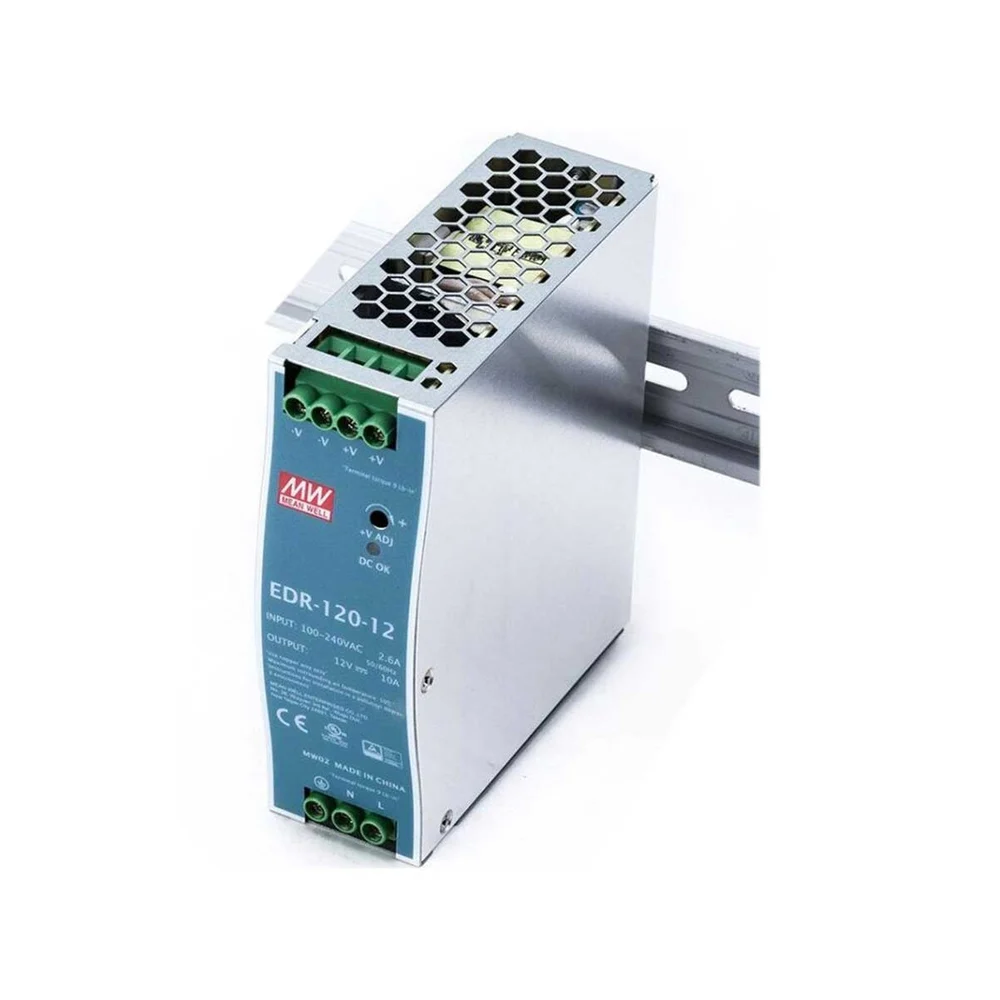 EDR-120-12 120W 12VDC 10A DIN RAY TİPİ GÜÇ KAYNAĞI MEAN WELL