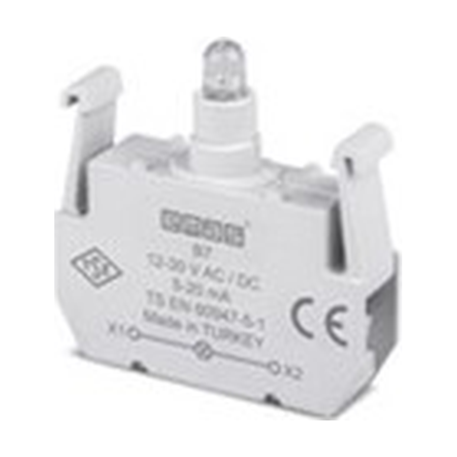 B7 12-30V AC/DC MAVİ LEDLİ SİNYAL BLOK EMAS