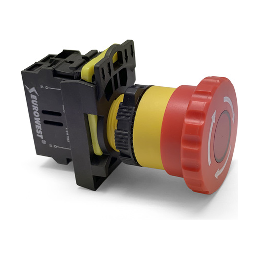 EW-55-01ZFD-24 1NC Ø40MM 24V AC/DC LEDLİ KIRMIZI KALICI ACİL STOP BUTONU EUROWEST